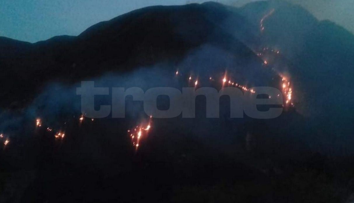 Fuego se expande cerca de la fortaleza de Kuélap. (Fotos: Trome)