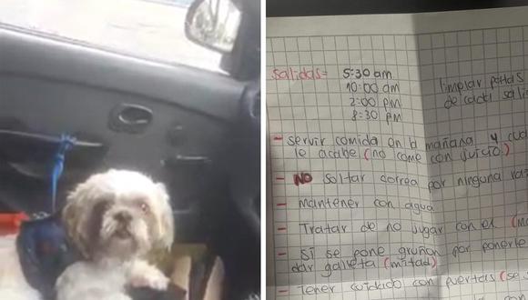 El dueño bajó del taxi supuestamente a sacar dinero de un banco y jamás regresó por su mascota. (Foto: Twitter / @BogotaEE)