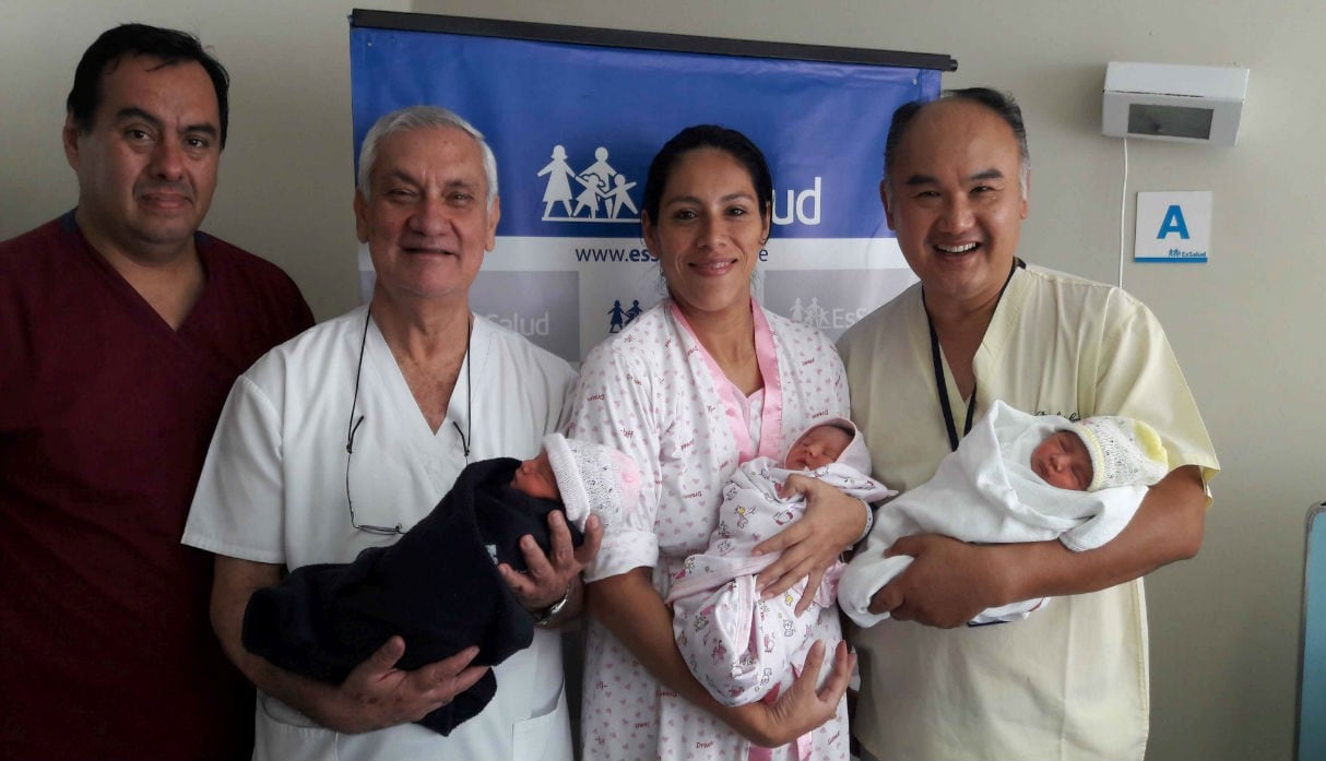 Trillizos nacieron en el hospital Sabogal. (Foto: Difusión)