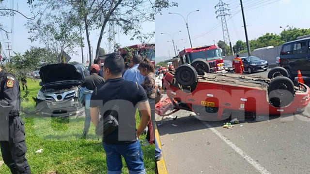 San Borja: choque con volcadura de auto dejó un herido
