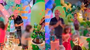 Ricardo Morán organizó divertida fiesta de cinco años a sus hijos | VIDEO