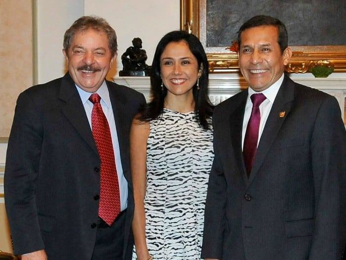 Ollanta Humala, Lula da Silva, Jorge Barata y Nadine Heredia