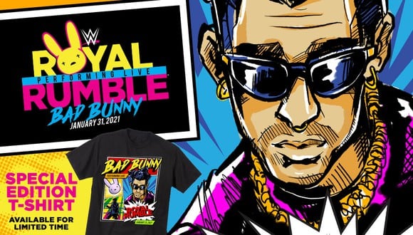Bad Bunny se presentará este domingo en el Royal Rumble. (WWE)