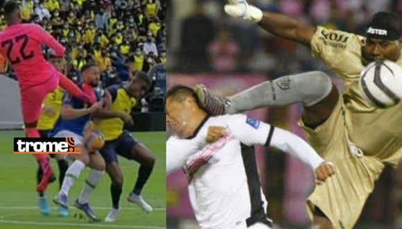 Falta artera del arquero Alexander Domínguez en el Ecuador vs. Brasil fue comparada con la recordada patada de Chiquito Flores a Cantoro. (Redes sociales)