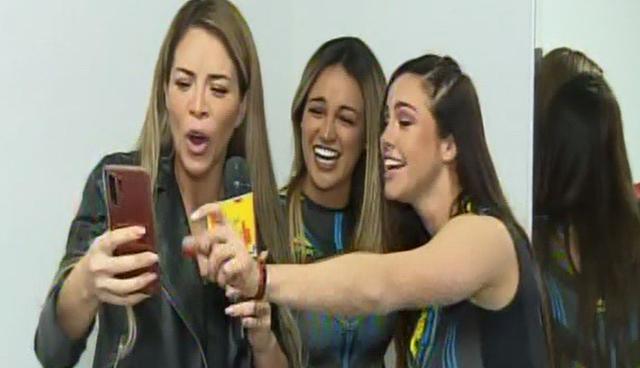 Sheyla Rojas revisa WhatsApp de Paloma Fiuza y Angie Arizaga y las pone en apuros. Foto: Captura de pantalla de Estás en Todas