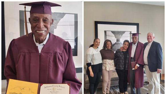 Hombre de 101 años recibió diploma de secundaria en ceremonia sorpresa. (Foto: Jefferson County Schools, WV)