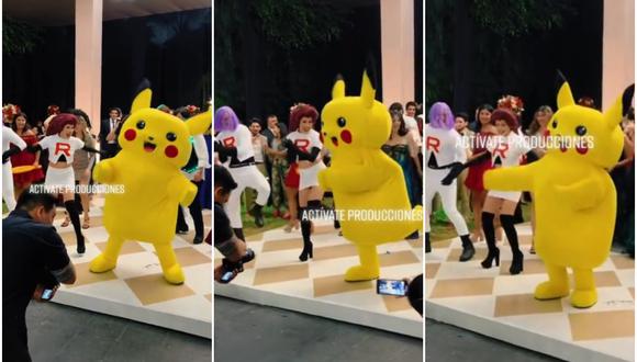Boda se vuelve viral en TikTok al aparecer Pikachu bailando el “Siqui Siqui”. (Foto: @activateproducciones)