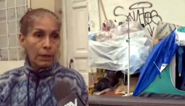 Anciana, su hijo con tuberculosis y su perro viven en la calle tras ser desalojados de habitación. Foto: Composición con capturas de ATV Noticias