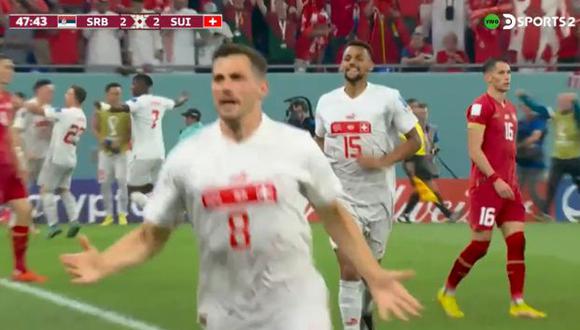 Gol de Remo Freuler para el 3-2 de Suiza vs. Serbia. (Captura;: DirecTV Sports)