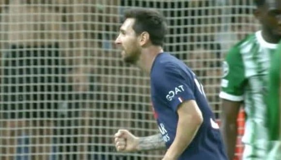 Gol de Lionel Messi para el 1-1 en PSG vs. Maccabi Haifa. (Captura: ESPN)