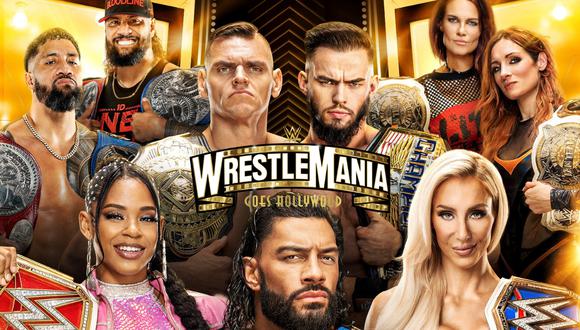 Con Roman Reigns a la cabeza, estos son los campeones de WWE que lucharán en WrestleMania 39. | Crédito: WWE.com