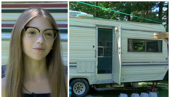 La niña de 11 años que compró una caravana vieja con sus ahorros la convierte en una casa de lujo. (Foto: YouTube | WKBW)