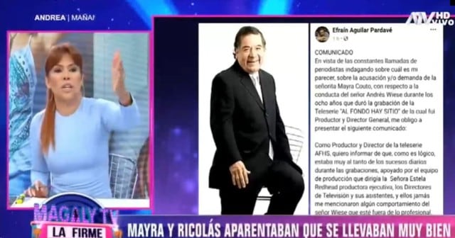 Magaly Medina a Efraín Aguilar por respaldar a Andrés Wiese
