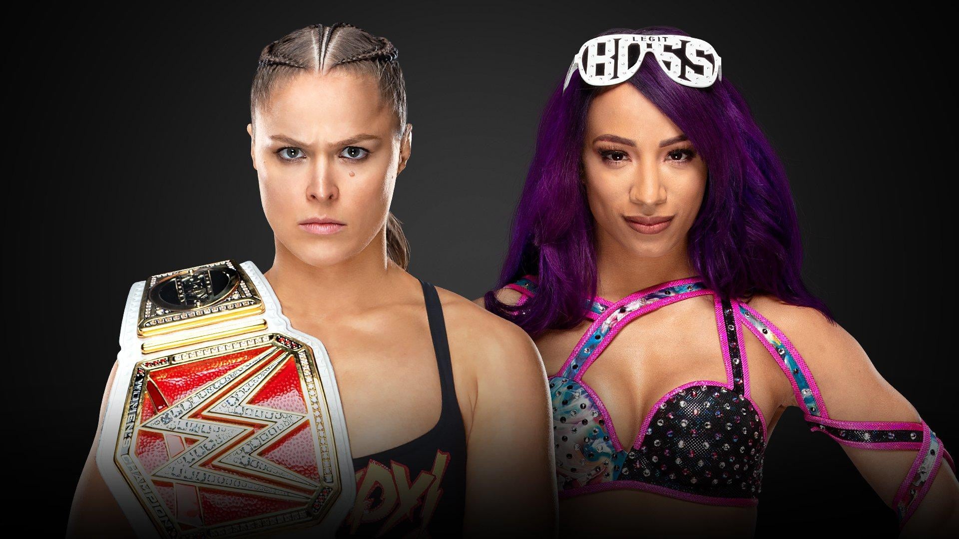 Ronda Rousey contra Sasha Banks en el Royal Rumble. (WWE)