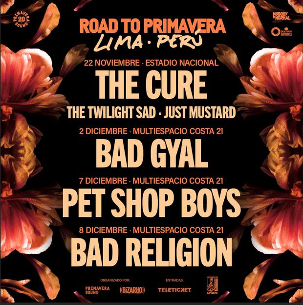 Road To Primavera en Perú 2023 | cuándo y dónde se presentarán The Cure,  Pet Shop Boys, Bad Gyal y Bad Religion | foto | Primavera Sound |  Conciertos en Perú 2023 | ESPECTACULOS | TROME.COM