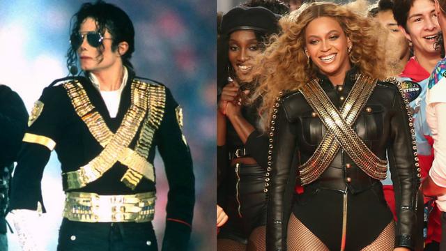 Beyoncé le rindió homenaje a Michael Jackson con su vestuario en la Super Bowl 50. Foto: AFP