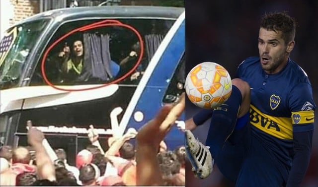 River vs Boca: Gago provocó con gesto obsceno a hinchas 'Millonarios' antes del ataque con piedras