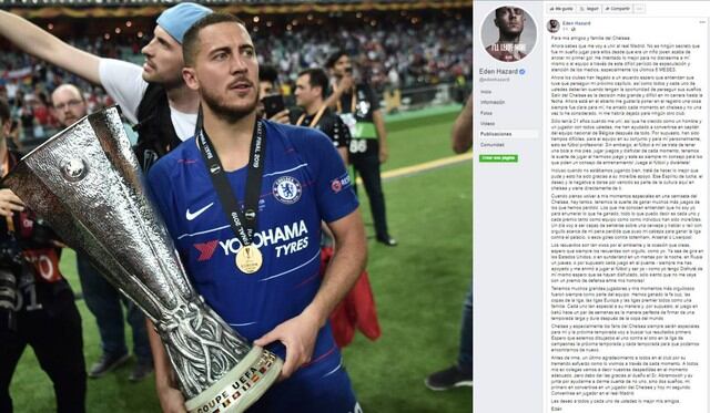 Eden Hazard y su carta de despedida más extensa del planeta fútbol para Chelsea tras fichar por Real Madrid