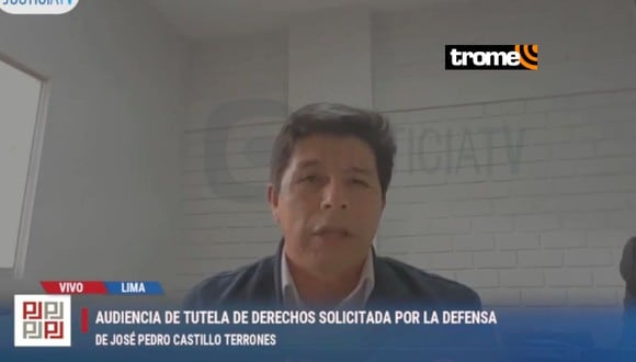 Expresidente participó en audiencia desde el penal Barbadillo. Captura: Justicia TV.