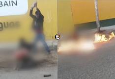 Trujillo: Vecinos atrapan, golpean y prenden fuego a presunto delincuente | VIDEO
