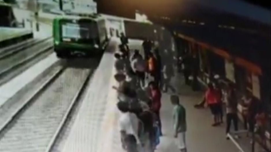 Metro de Lima: Video confirma que hombre se lanzó a rieles del tren en SJL