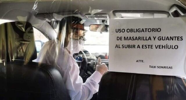 Coronavirus en Perú: ‘Taxis burbujas’ con cabinas plastificadas en su interior transportan a trujillanos. (Foto: Facebook)