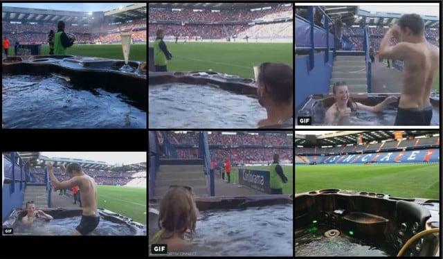 YouTube viral: Hinchas en jacuzzi, toman, celebran y miran el partido Olympique Lyon vs Caen por Liga de Francia | VIDEO | FOTOS