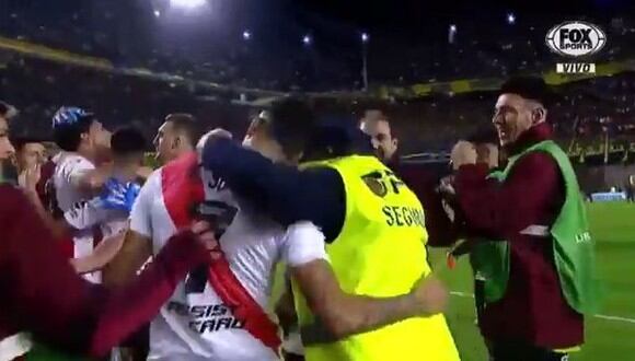 La imagen que se hizo viral tras la clasificación de River Plate a la final de la Copa Libertadores. (Captura: Fox Sports)