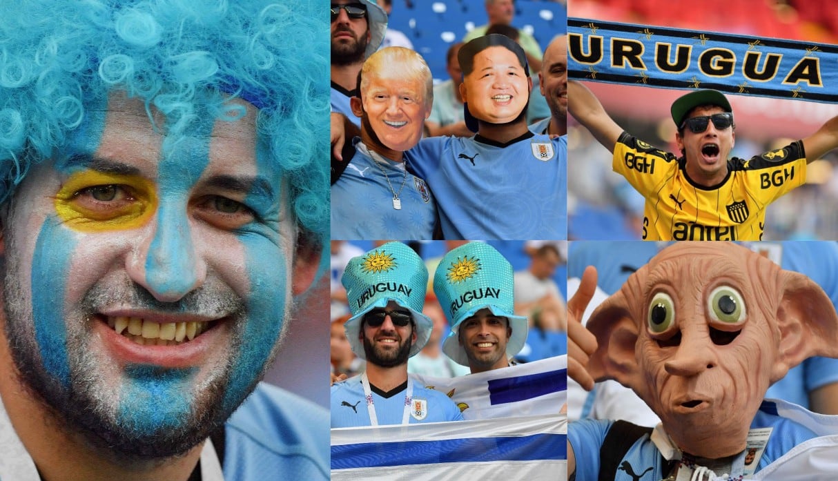 Uruguay vs Arabia Saudita: Hinchas alientan a los celestes desde las tribunas. [Fotos: Agencias]