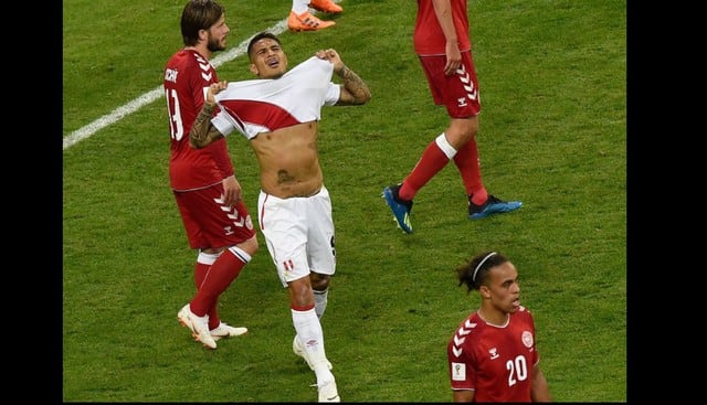 Paolo Guerrero casi mete un golazo de taco en el Perú vs Dinamarca. (Fotos: Agencias)