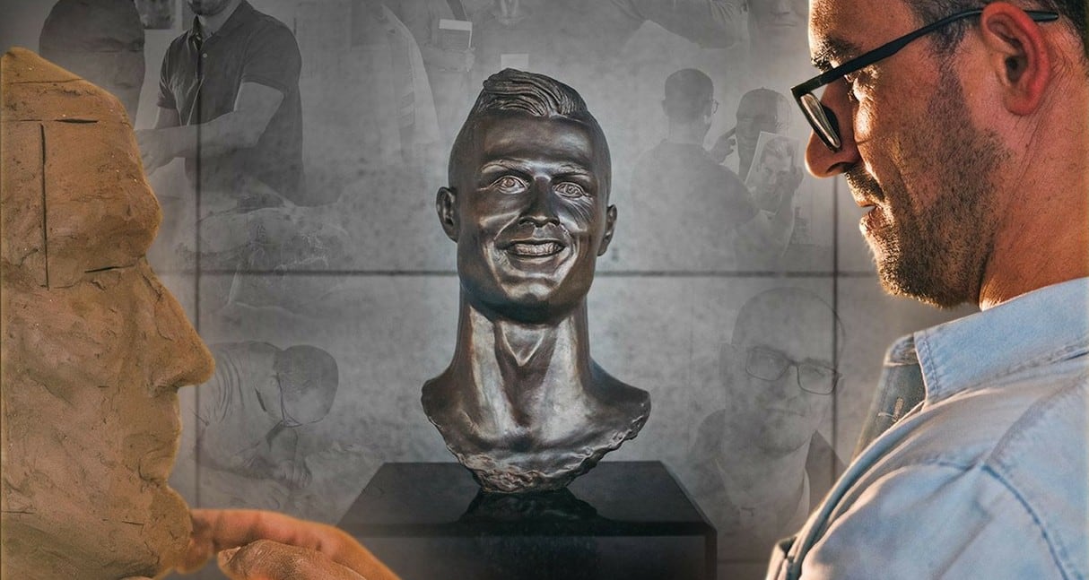 Esta es la nueva escultura que hizo Emanuel Santos para Cristiano Ronaldo en aeropuerto de Madeira