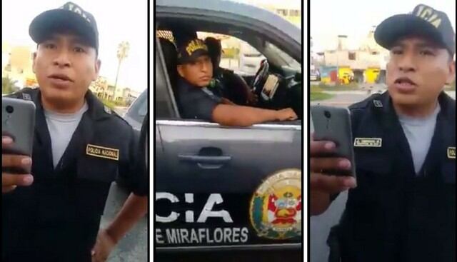 Un policía y un conductor protagonizan viral de Facebook. (Captura)