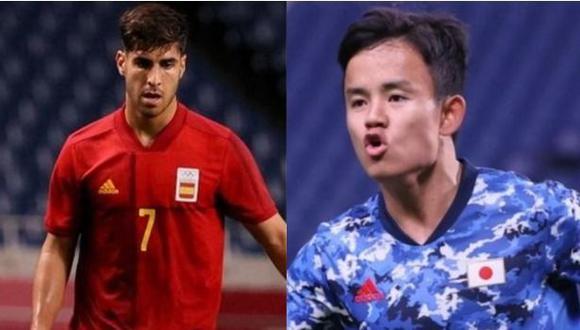 España vs. Japón se miden en las semifinales del fútbol masculino de Tokio 2020. (Foto: AFP)