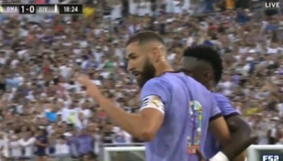 Gol de Karim Benzema para el 1-0 de Real Madrid vs. Juventus. (Captura: Fox Soccer 2)