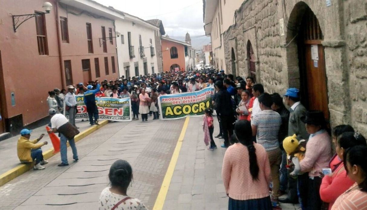 Paro de agricultores de papa en Ayacucho. Foto: Twitter de Ayacucho 360