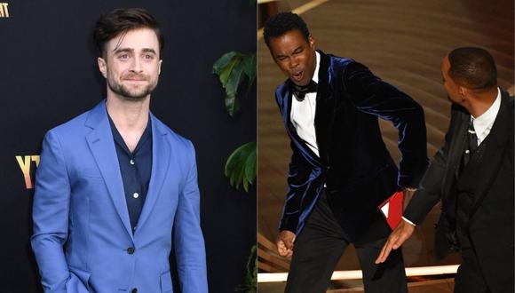 Daniel Radcliffe dijo estar "muy aburrido" de escuchar opiniones sobre Will Smith y Chris Rock. (Fotos: AFP)