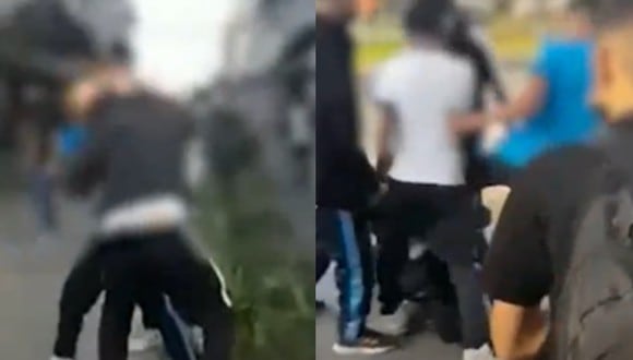 Violenta agresión fue registrada en varios videos, en el distrito de San Martín de Porres. (Foto: captura | Buenos Días Perú)