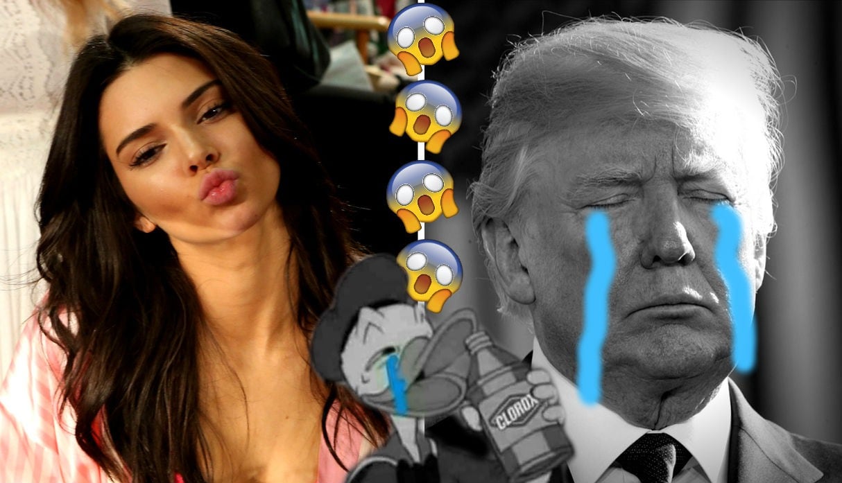 Kendall Jenner no tiene simpatía por Donald Trump. (Composición: Trome.pe / Fotos: Captura)