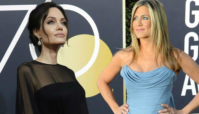 Angelina Jolie le hace desplante a Jennifer Aniston en los Globos de Oro. Composición con foto de Reuters