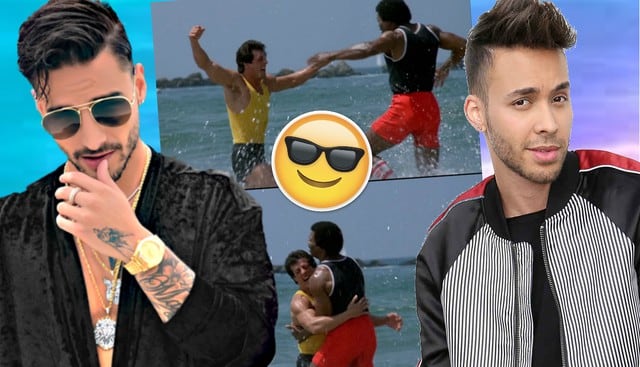 Instagram viral: ¡Maluma y Prince Royce se divierten en la playa mismos Rocky y Apollo Creed!