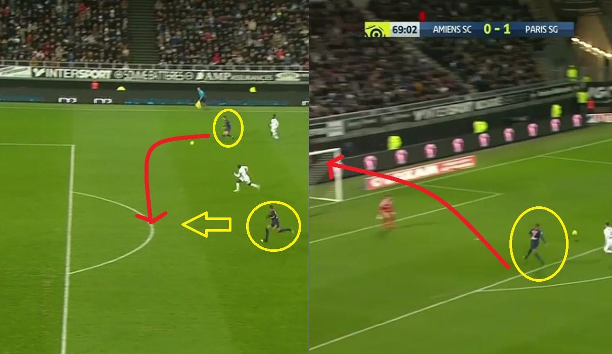GOLAZO de Mbappé tras genial asistencia de Cavani en el PSG vs Amiens por la Liga de Francia