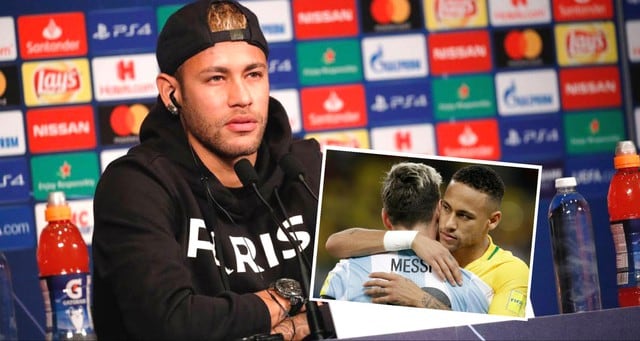 Neymar tuvo esta reacción cuando lo compararon con Lionel Messi antes de jugar Champions League.