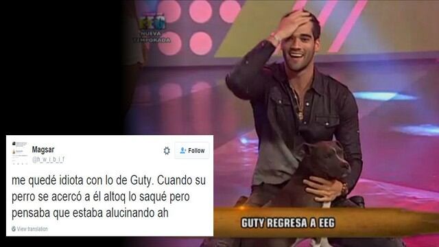 Perro de Guty Carrera y Alejandra Baigorria se robó el show en ‘Esto es Guerra’ (Foto: América TV/Twitter)