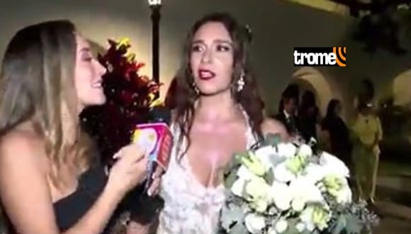Verónica Linares sorprendida por la cantidad de gente que asistió a su boda. (Foto: captura de video).