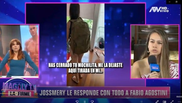 Jossmery Toledo dice que Fabio Agostini es un mari(..) por filtrar videos íntimos