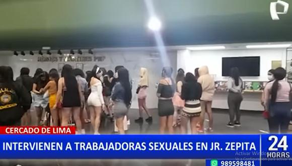 Policía intervino a trabajadoras sexuales del jirón Zepita y las traslada a la sede de la Dirincri. (24 Horas)