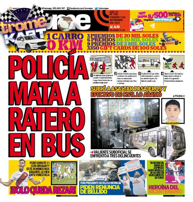 ¡POLICÍA MATA A RATERO EN BUS!