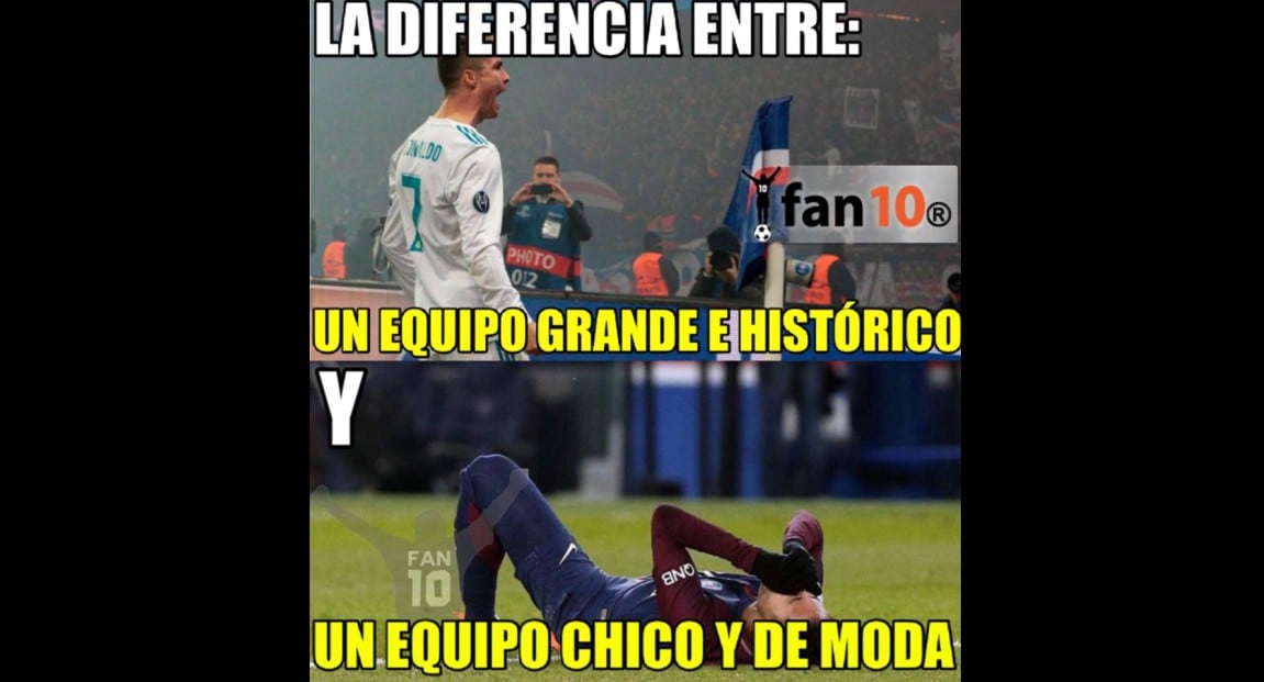 PSG es destruído por los hinchas del Real Madrid con memes que deja por los suelos al equipo francés. (Fotos: Fan10/memedeportes)