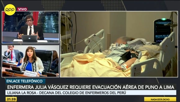 Liliana La Rosa sostuvo que la situación es alarmante debido a que tiene colegas que necesitan ser trasladadas a otros hospitales y otras necesitan ventilación mecánica; sin embargo, todos los nosocomios están colapsados. (Foto: Captura RPP)