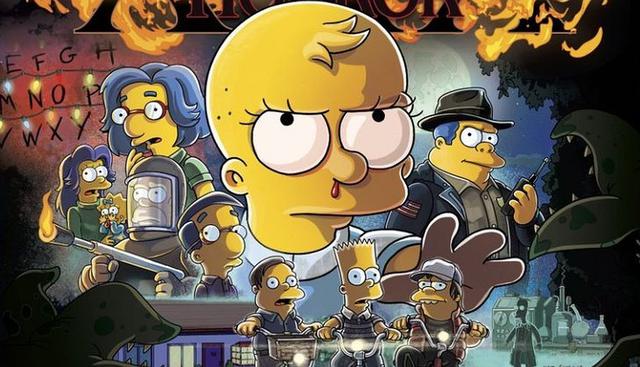 Los Simpson parodian a Stranger Things en la promoción de su especial de Halloween. (Foto: Fox)